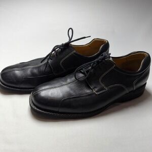 Johnston & Murphy Mens 11 M Black Leather Bicycle Toe Derby Shoes 20-7222 Brazil